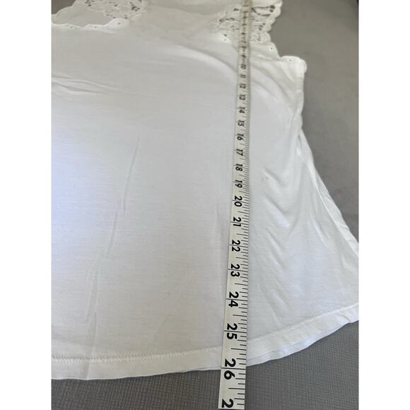 Stella McCartney Lace Baby Tee tank 100% Cotton Square Neckline 44 y2k dainty - Picture 11 of 11